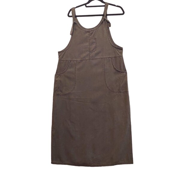 Valerie Stevens Maxi Dress Womens PL Lagan look Charcoal Gray Pinafore Bib flowy - Picture 1 of 12